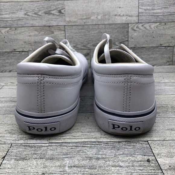 Pre-Owned Polo Ralph Lauren Low Top Shoes Leather Upper White Lace Up Size 8.5 - Picture 4 of 7